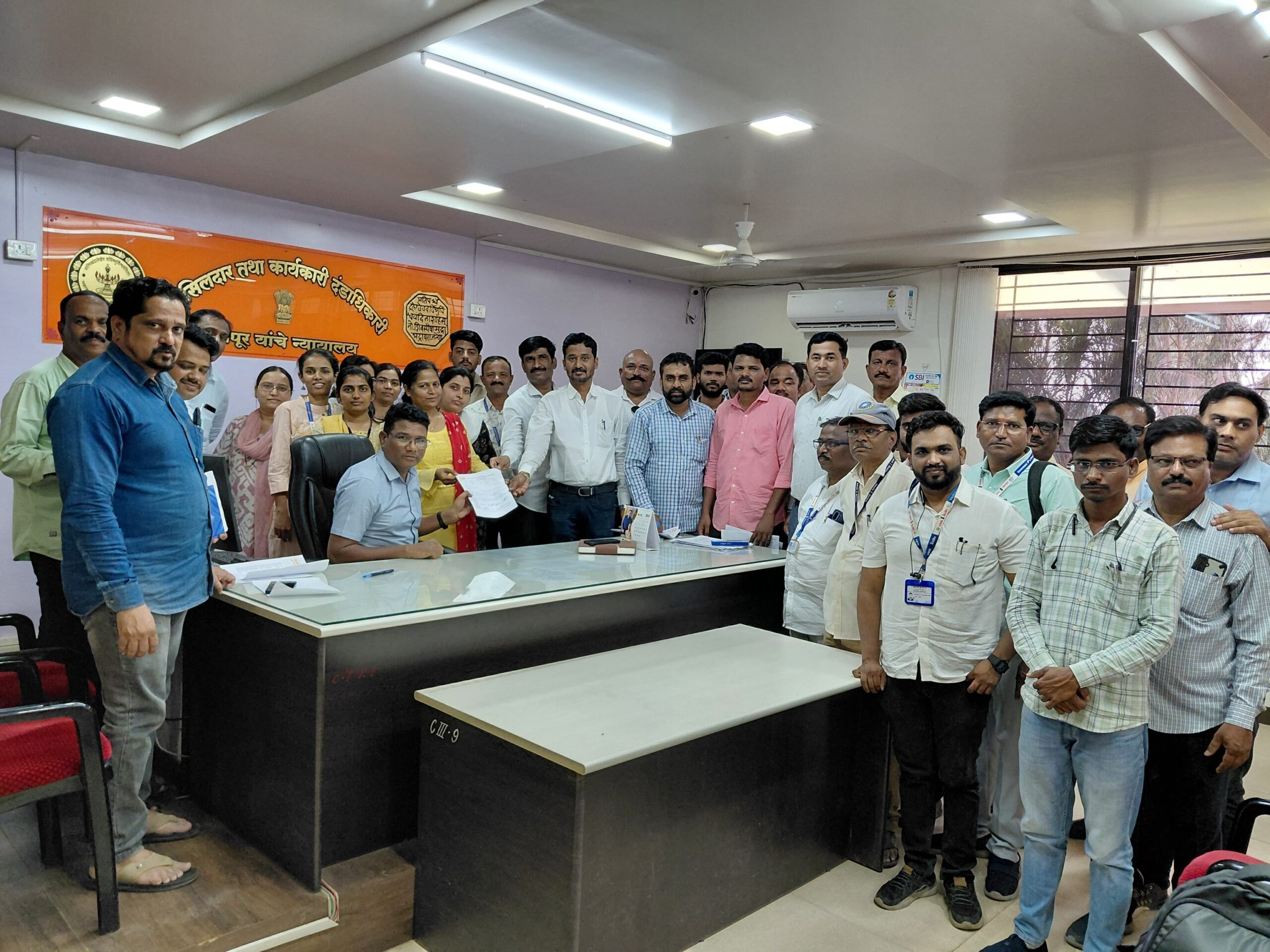 Indapur: Revenue Officials and Government Teachers Launch Indefinite Strike